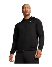 M Tad Essentials Pwrfleece Fz Jacket in Puma Black