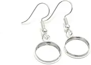 10Pcs Silver 25mm Tray Bezel Cabochon Earring Hook Blank Setting Round Pendant Ear Base Findings Earrings Bezel for DIY Glass Cameo Jewelry Making ，Jewelry Findings，Earring Backs and Findings