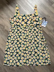 Diane Von Furstenberg x Target Mini Shift Dress Poppy Yellow Black Size 12 DVF