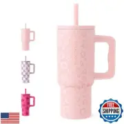 DLOCCOLD Kids 24 oz Tumbler with Handle and Silicone Straw Lid, Leakproof Ins