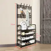 Multifunctional Entryway Iron Coat Rack Storage Shelves 4 Tier Shoes Rack Organizer 60*150 cm