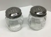 Clear Glass Round Powdered Sugar Parmesan Cheese Shakers