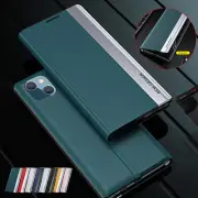For iPhone 15 14 13Pro Max 12 XS XR 8 SE Magnetic Case Leather Flip Stand Cover