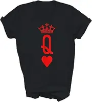 [MPSstudio] Queen of Heart Matching Outfits Couples Unisex Shirt Gift Women Men T-Shirt (Black;M)