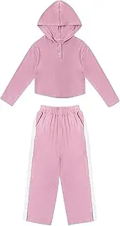 [Generic] Happy Town Toddler Fall Outfits for Girl Boy Long Sleeve Hoodie Top and Long Sweatpants Set Toddler Sweatsuit Toddler Girl Pant Set (Red, 12-24 Months)