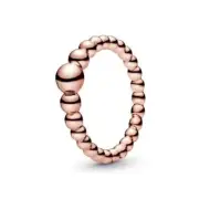 Authentic Pandora 14k Rose Gold Plated String of Beads Ring size 7.5 (56)