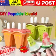 Silicone Ice Cream Mould Block 4/6 Cavity Molds Icy Pole Ice Lolly Cool SummHI