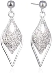 MAYJAI Simple Geometry Zircon Ear Drop Sterling Silver Diamond-encrusted Fashion Diamond Earrings
