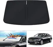 Custom Fit Windshield Sun Shade for Mazda 6 2014-2021 Mazda6 Accessories Sunshade Foldable Window Sun Visor Protector Blocks UV Rays Keep Your Car Cooler