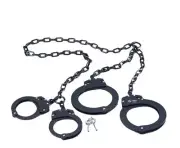 Professional Handcuffs Hand Foot Clamp Chrome Hinged Clamp Military Stainless