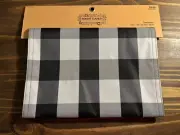 NWT Robert Stanley Table Runner Black & White Buffalo Plaid Hobby Lobby 13”x72”