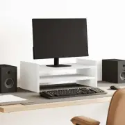 vidaXL Monitor Stand White 19.7x10.6x7.9" Engineered Wood