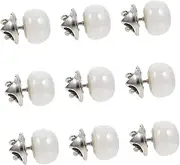 iplusmile 2sets Artificial Pearl Decorated Pin Backs Small Brooch Buttons Snap Buttons for Collar Corsages Safety Buckles No Sewing 10pcs*2