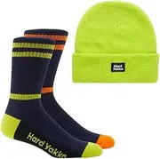 [Hard Yakka] Unisex Adult's 3056 Sock and Beanie Bundle