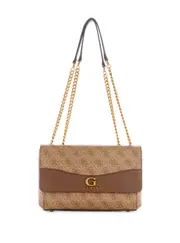 GUESS Women's Brown Logo Nell Crossbody Bag