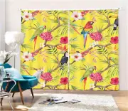 Red Fruit And Parrot 3D Curtain Blockout Photo Printing Curtains Drape Fabric