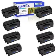 8PK BK 53X Toner Cartridge Compatible For HP Q7553X LaserJet P2015dn M2727 MFP