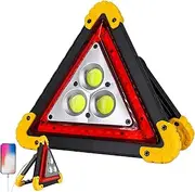 Led Warning Triangle, Foldable Quick Charge Road Triangles, Lightweight Safety Sign Bright Eye-Catching Safety Reflectors