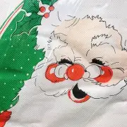 Vintage Christmas Santa Claus Table Cover 54x96 Paper Tablecloth Rectangle NOS