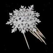 10 Snowflake Cake Topper Pick Wedding Decoration Birthday Party Favor Craft