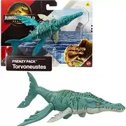 Mattel Jurassic World Rebirth Torvoneustes, Dinosaur Action Figure, Frenzy Pack