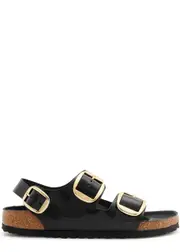 Birkenstock Milano Big Buckle Leather Sandals - Black - 5 5