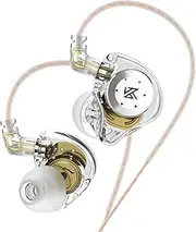 KZ EDX Pro in-Ear Monitor Headphones Wired, IEM Earphones Dual DD HiFi Stereo Sound Earphones Noise Cancelling Earbuds(White,No Mic)