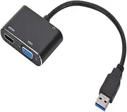 USB to HDMI/VGA/ 3.5MM Headphone Adapter, USB Multi-Monitor Cable 1080P Video Audio Converter, for PC, Laptop to Monitor, Support Windows XP 7/8/8.1/10/11