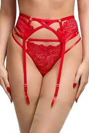 [Dita Von Teese] Von Follies Madame XXX Red Suspender Garter Belt