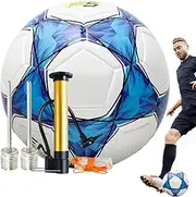 Professional Soccer Ball | Training Practice Soccer Ball | Training Soccer Wear-Resistant Balls with Pump and Net Bag, Machine Sewing Competition Soccer Balls for Kids Adults