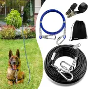 Dog Runner for Yard, Dog Trolley Cable System Aerial Run Zip Line for Large Dogs