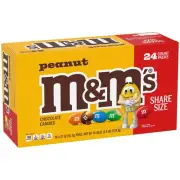 M&M's Sharing Size Peanut Milk Chocolate Pieces 3.27 oz. 24/Box (MMM04432)