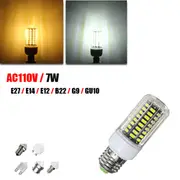 E14 E12 B22 G9 GU10 E27 LED 7W 74 SMD 5730 Fireproof Cover Corn LED Bulb Light AC110V GU10 WHITE