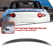 1x Carbon Look Rear Trunk Spoiler Lip Wing Bodykit For Mazda MX-5 Miata ND 16-25 (for: Mazda)