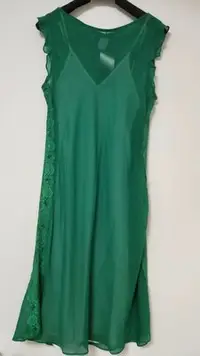 在飛比找Yahoo!奇摩拍賣優惠-義大利 荷葉雪紡拼蕾絲 精緻魚尾裙擺洋裝