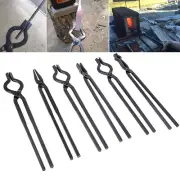 6Pcs Beginner Knife Making Blacksmith Tong Set V-Bit Blade Scroll Pick Up Hammer