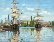 Ships Riding on the Seine at Rouen by Claude Monet Art Print 11"x14"