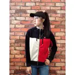 【NEW START精品服飾-員林】TOMMY HILFIGER 女款 紅白拼接撞色 絲絨 連帽外套