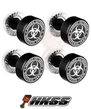 4 Black Billet Aluminum License Plate Frame Tag Bolts - ZOMBIE OUTBREAK WT N9E