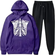 [faweqdjy] Womens Two Piece Sets Hoodie Sweatsuit Halloween Long Sleeve Sweatshirt & Joggers Sweatpants Tracksuit Matching Sets