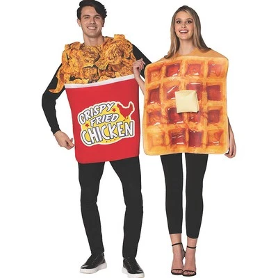 Rasta Imposta Adult Chicken and Waffle Couple Costume - One Size Fits Most - Mul