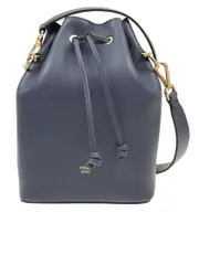 Fendi Mon Tresor Navy Leather Bucket Bag