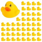 50 Pcs Mini Rubber Ducky Float Duck Baby Bath Toy, Shower Part Birthday Party