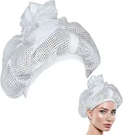 LOPHE Net Plopping Hood, Net Plopping Hat with Drawstring, Adjustable Hair Drying Caps, Reusable Net and Adjustable Processing Caps, Hair Net Snoods for Drying