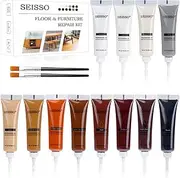 SEISSO Wood Furniture Repair Kit, Wood Floor Scratch Repair Kit, Wood Filler Restore Any Scratch Cracks Scorch, Touching up Any Colors Wood Laminate Floor Hardwood, 20ml(12 Colors)