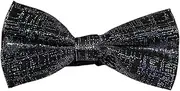 [Zasel] Mens Black Sparkly Glitter Patterned Bow Tie