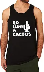 [Lyprerazy] Men's GO Climb A Cactus Workout Gym Funny Printed Tank Top