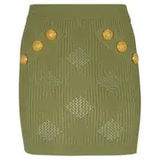 [Balmain] Six Button Vichy Knit Short Skirt