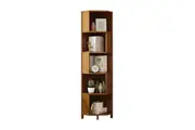 5-Shelf Corner Bookcase Industrial Bookshelf Display Storage Stand