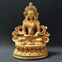 在飛比找松果購物優惠-長壽佛 尼泊爾製純銅鎏金佛像 (6.6折)